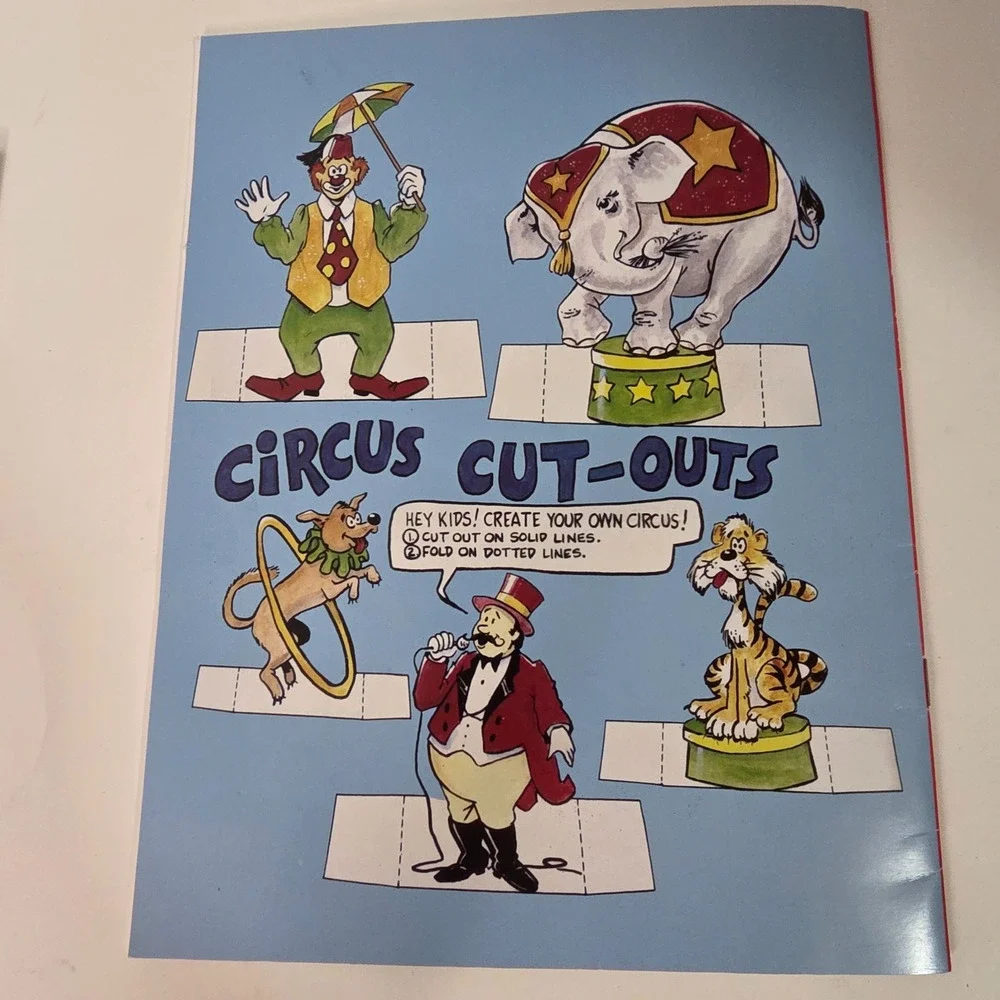 Vintage George Carden Circus Coloring Activity Book Program Cut-Outs 1990s